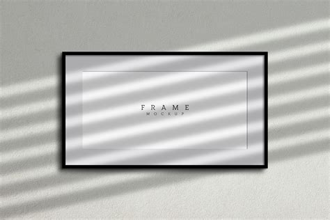 Black Picture Frame with Shadows Mockup - Mockup World