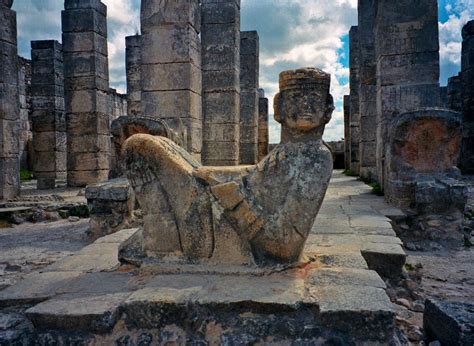 Statue of Mayan god Chac Mool at Chichen Itza, Yucatan, Mexico - Travel ...