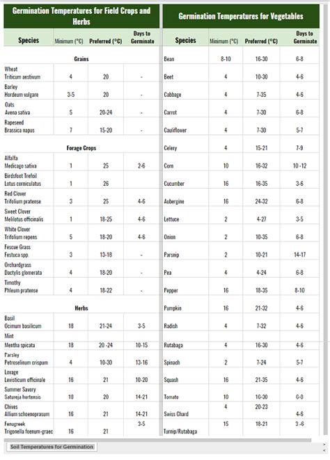 Temperature And Seed Germination