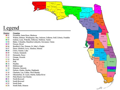 Florida District Map Florida Athletic Coaches Association | Wells Printable Map