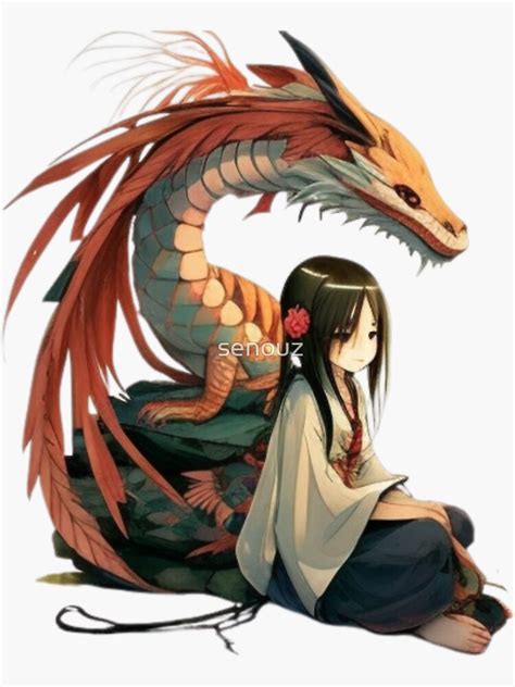 "Just A Girl Who Loves Dragons & Anime Cute Dragon Anime Girl" Sticker ...