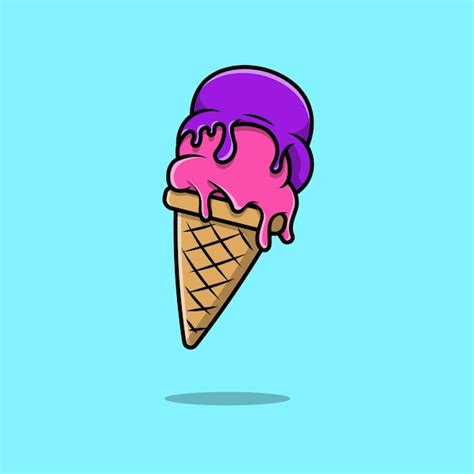 Premium Vector | Ice cream cone cartoon vector icon illustration