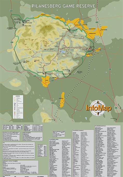 Pilanesberg Map | Digital PDF with GPS Coordinates