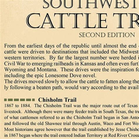 The Great Texas Cattle Trails Map 2nd Ed. Print - Etsy