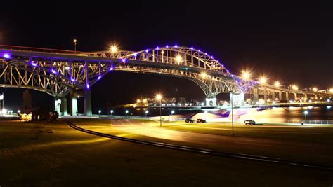 Blue Water Bridge Night Timelapse. Stock Footage Video (100% Royalty ...