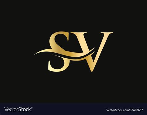 Modern sv logotype for luxury branding sv logo Vector Image