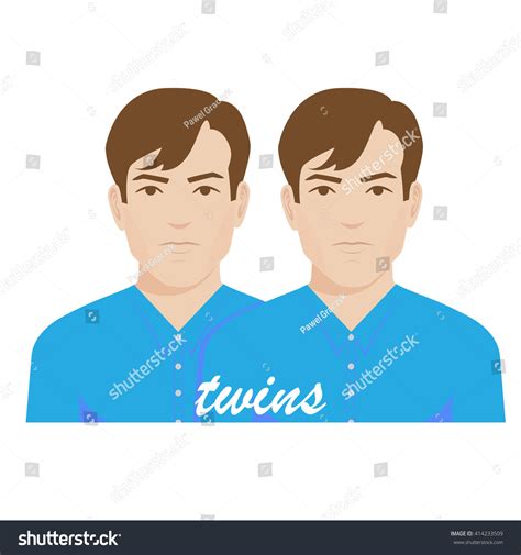 Vector Illustration Twin Brothers Stock Vector (Royalty Free) 414233509 | Shutterstock