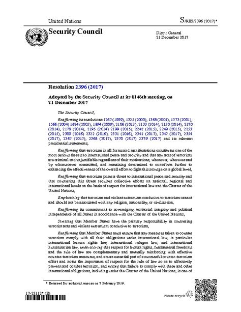 UN Security Council Resolutions