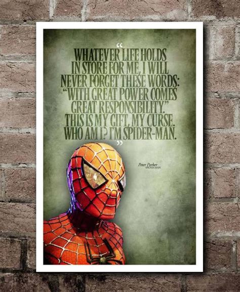 SPIDER-MAN great Power Quote Poster - Etsy