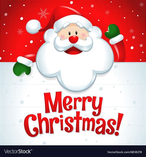 Merry christmas santa claus with big white sign Vector Image