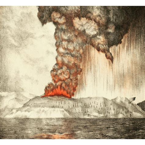 Krakatoa Eruption Drawing