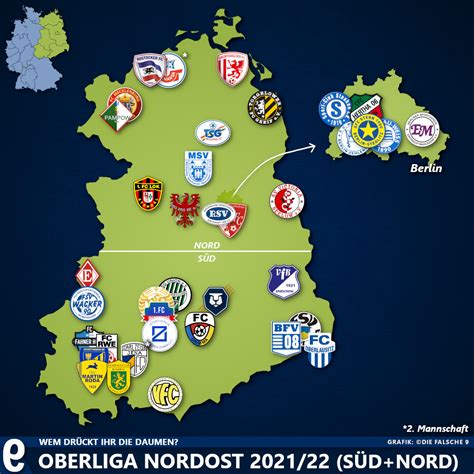 Landkarte: Oberliga Nordost (Nord + Süd) 2021/22 – Die falsche 9