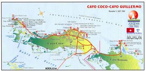 Mapa • Cayo Guillermo, Cayo Coco, Cayo Romano ::: www.particuba.net