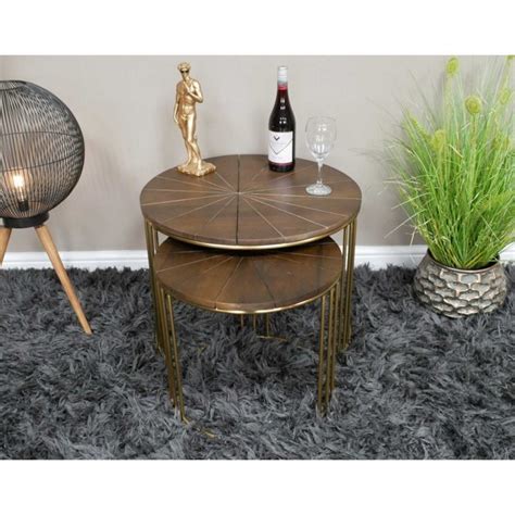 Set of 2 Mango Wood Side Tables | Wooden Side Tables | Modern Side Tables