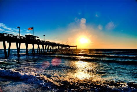 "Sunset @ Sharkys Pier - Venice Beach, Florida" by Christopher Morrow | Redbubble