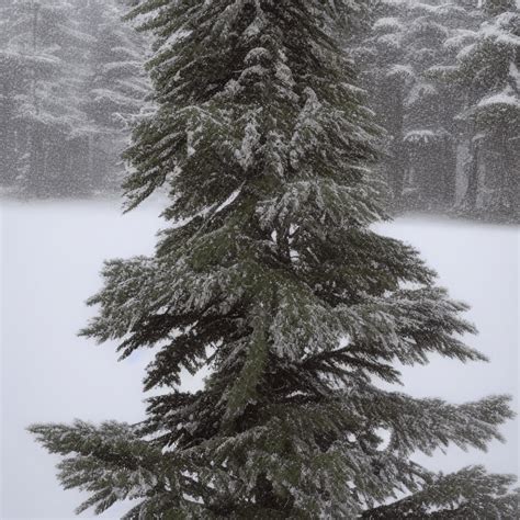 Cedar Tree with Snow in High Definition · Creative Fabrica