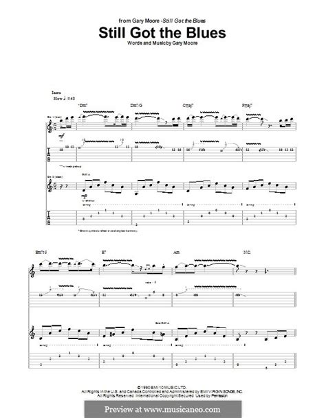 Still Got the Blues by G. Moore - sheet music on MusicaNeo