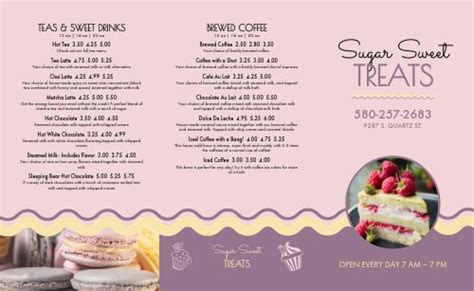 Sweet Treats Bakery Takeout Menu Template by MustHaveMenus