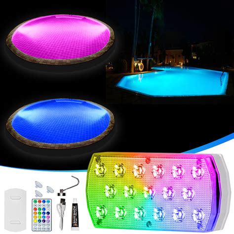 CYBIBO Pool Lights, Above Ground Pool Light, Rechargeable Submersible ...