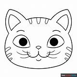 Easy Cat Face Coloring Page  Drawing Guides sketch template