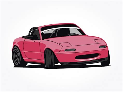 Custom cute pink car vector illustration art | Premium Vector