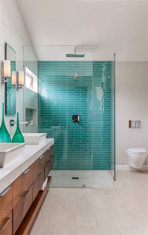 40 blue glass bathroom tile ideas and pictures