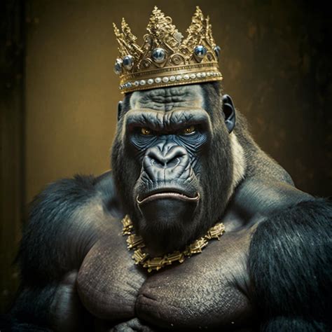 King Kong Gorilla With Crown Printable Poster Gift Ape Monkey Digital ...