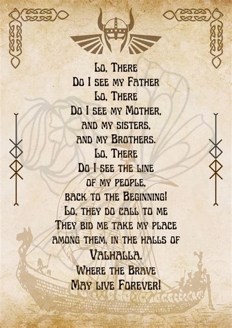 Viking Battle Prayer Lo There. Printable. Digital Print | Etsy UK