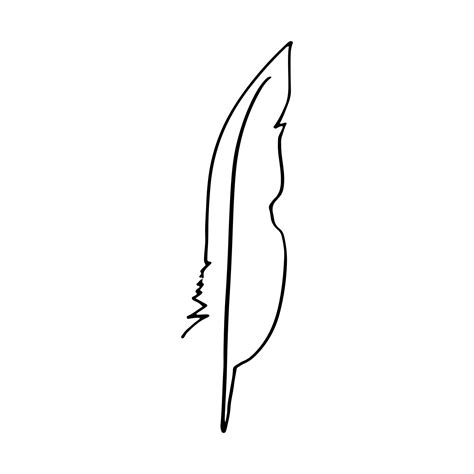 Bird feather for a quill. Sketch feather illustration for a tattoo ...