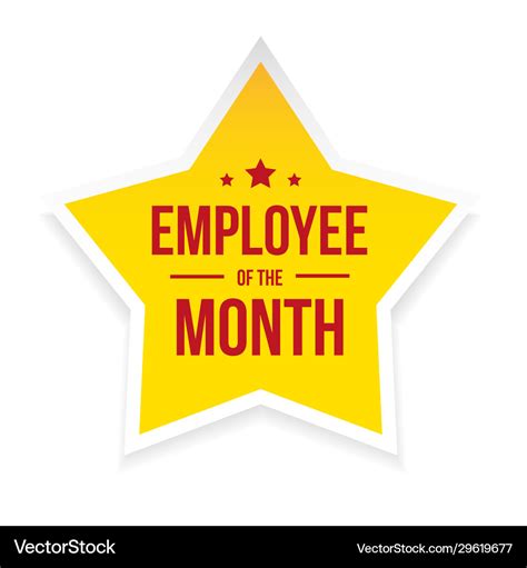 Best employee month award badge Royalty Free Vector Image