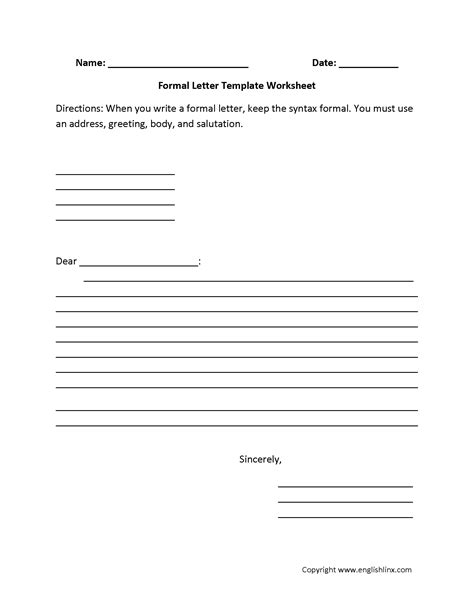 Letter Writing Worksheets | Formal Letter Writing Worksheets