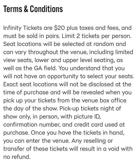 Infinity Tickets!!! : r/Coldplay