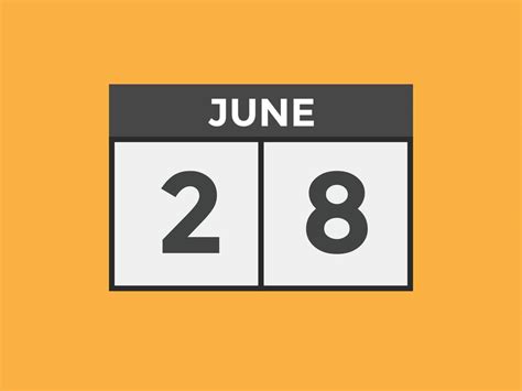 june 28 calendar reminder. 28th june daily calendar icon template ...