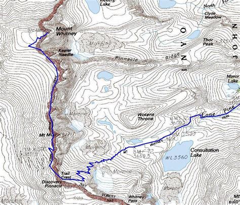 Mount Whitney Climbing Information | Mount whitney, Whitney, Topo map