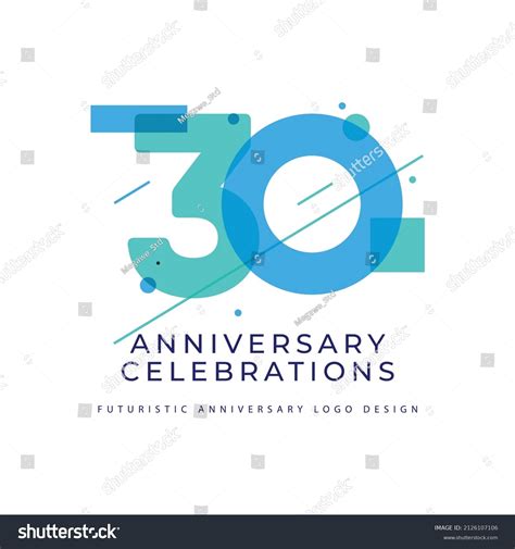 30 Years Anniversary Celebrations Logo Design Stock Vector (Royalty Free) 2126107106