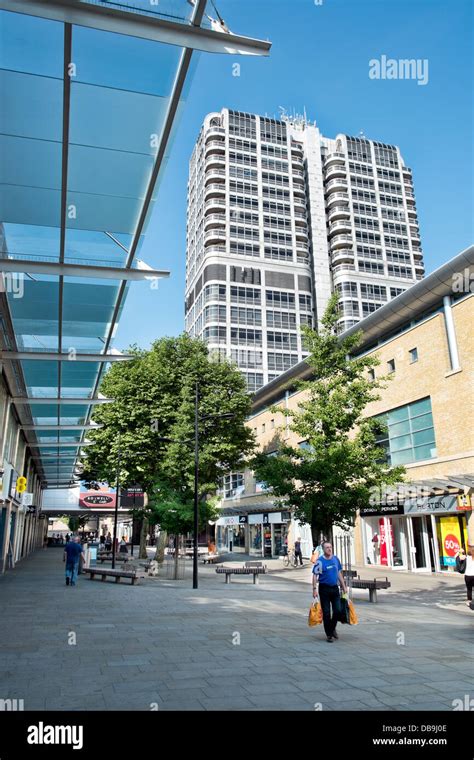 A view of Canal walk in Swindon town centre, Wiltshire, England Stock ...