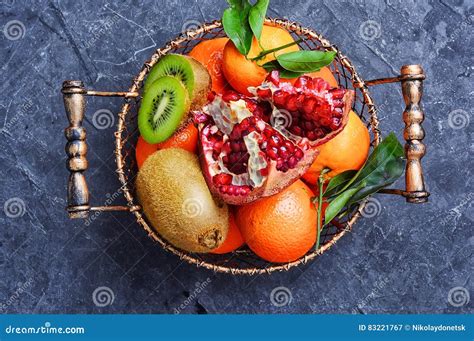 Basket with Tropical Fruits Stock Image - Image of sweet, basket: 83221767