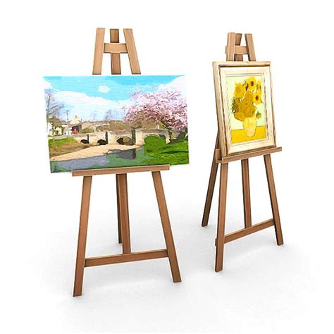 painting easels 3d obj