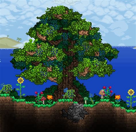 Attempt at a realistic tree : Terraria | Terrarium decor, Terrarium base, Terraria house design