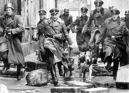 This is the Gestapo in action. As you can tell by the image, they are chasing someone or ...