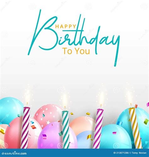 Template for Happy Birthday Card with Place for Text Stock Vector - Illustration of golden ...