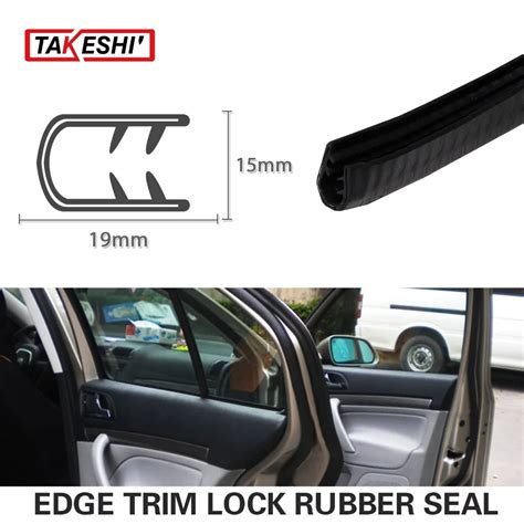 19x15mm Black Edge Seal RV Lock Trim Rubber Strip pillar Car Truck Camper Window Door Noise ...