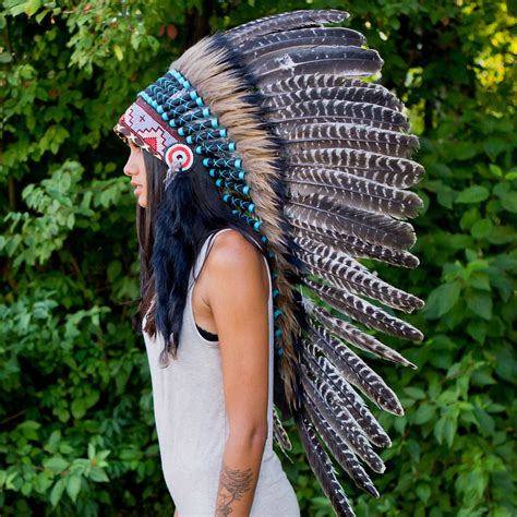 White Shaded Indian Headdress - 95cm - Indian Headdress - Novum Crafts