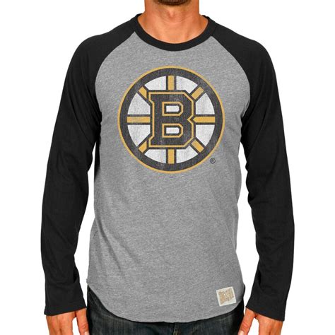 Original Retro Brand Boston Bruins Logo Long Sleeve Raglan T-Shirt ...