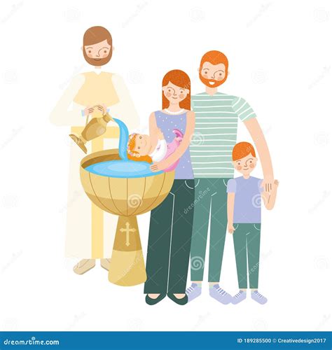 Baptism Sacrament Celebration Stock Vector - Illustration of head, people: 189285500