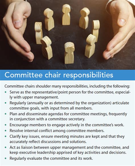 Consider the role of committee chair