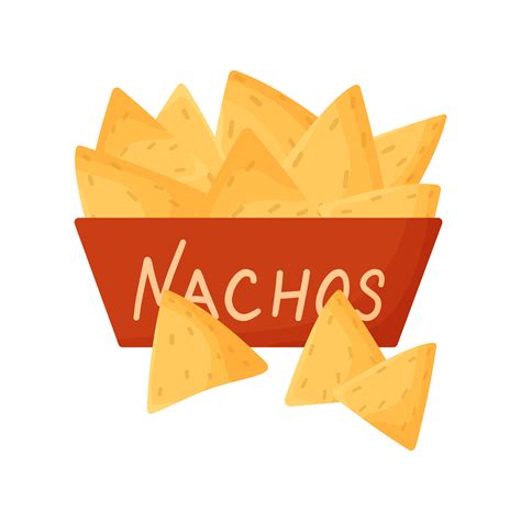 Plate of nachos vector illustration. Tortilla chips. Cartoon illustration isolated on white ...