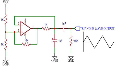 Triangle Wave Generator Circuit using Op-amp | Triangle wave, Electronic circuit projects, Circuit