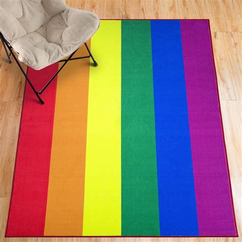 Crystal Art Gallery Pride Rainbow Colorful Flag LGBTQ Non-Slip Indoor Outdoor Area Rug Carpet ...