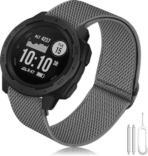 TOPsic Strap Garmin Instinct Elastic Loop, 22mm Stretchy Nylon Ultra-light Wrist Band Watch ...